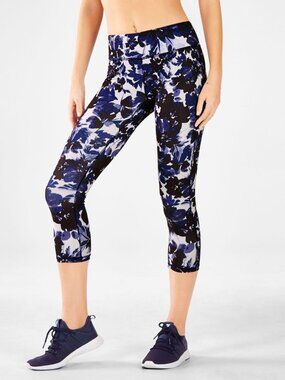 Fabletics Mid-Rise Printed Pureluxe Crop - XS